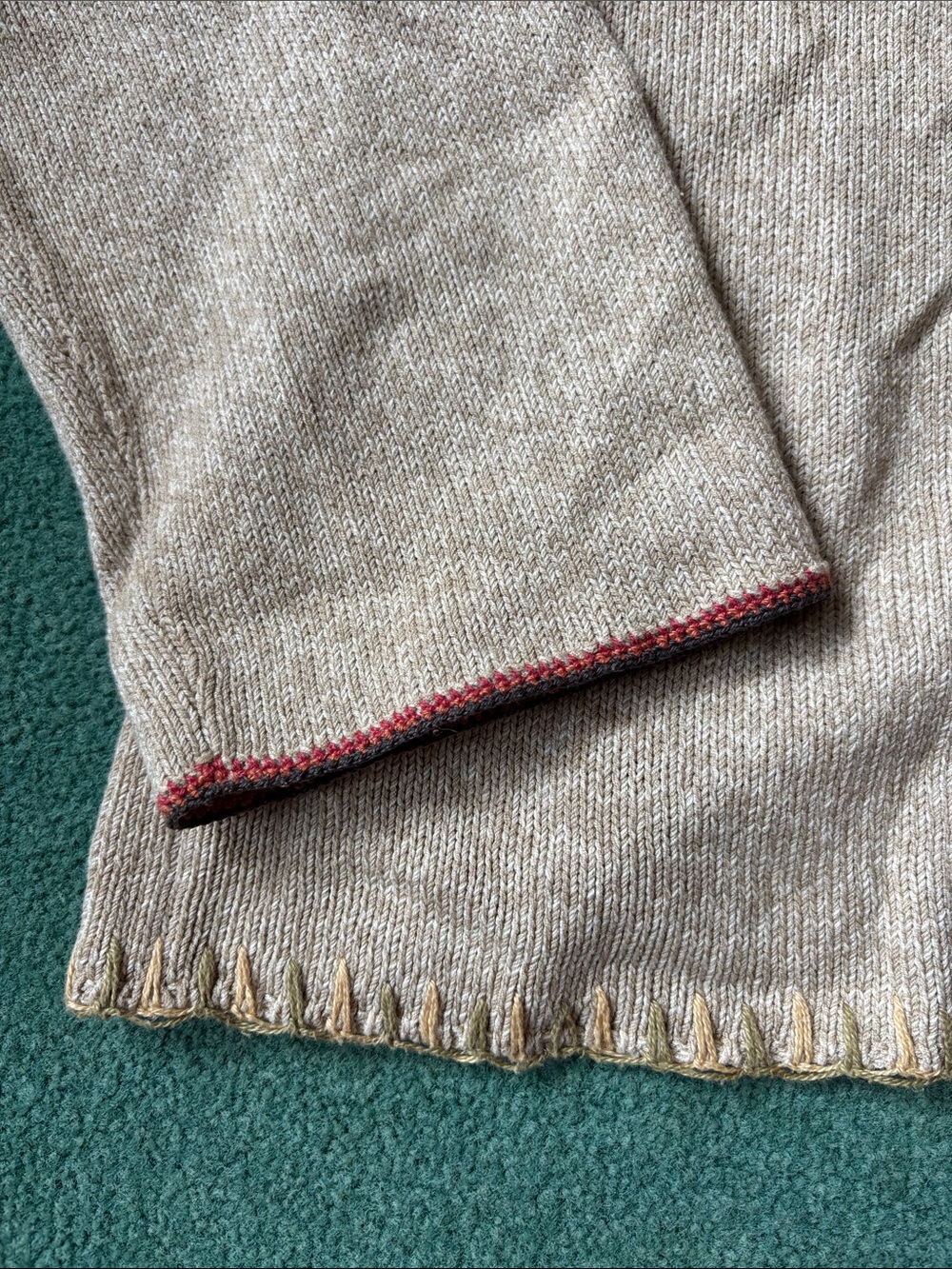 Embroidered silk cotton cottagecore folk Women's Cardigan knit Sweater Large P - Picture 4 of 11